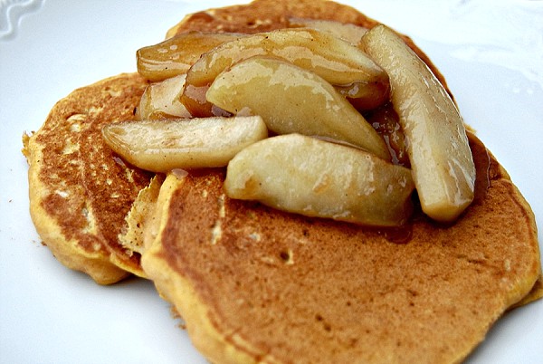 Pumpkin Pancakes with Sauteed Apples Recipe 
