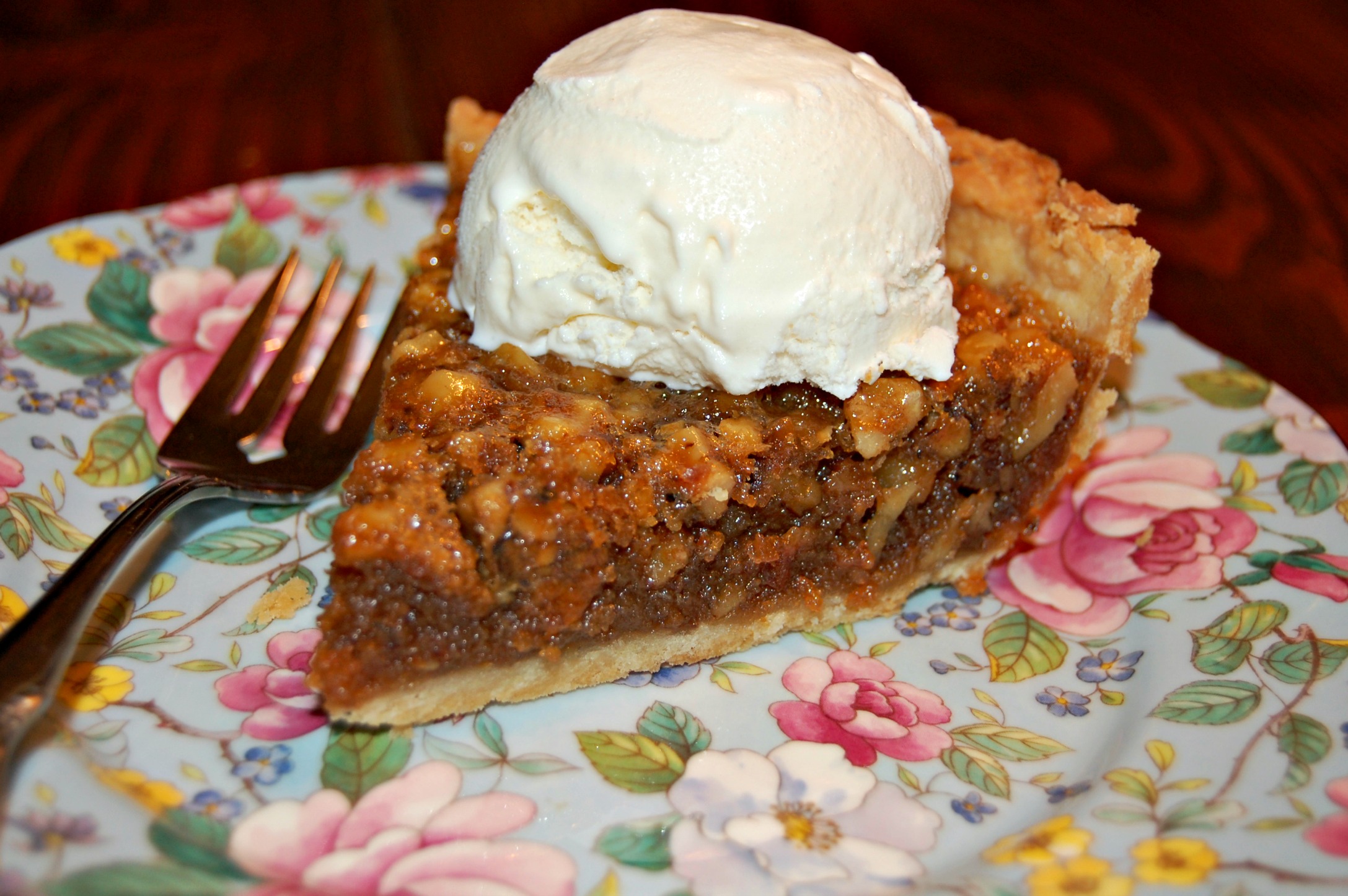 Toasted Walnut Pie. A less sweet version of Pecan Pie.